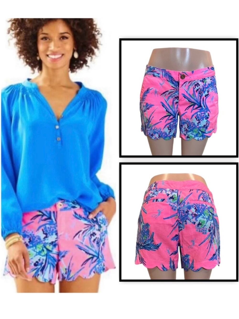 Lilly Pulitzer Buttercup Shorts Out On A Limb Tiki Pink Women's Shorts SZ 4